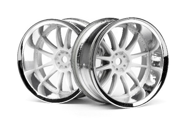 Work Xsa 02C Wheel 26Mm Chrome/White (9Mm Offset) i gruppen LEKSAKER, BARN- & BABYPRODUKTER / Radiostyrt / Reservdelar & Extra Tillbehör / HPI / Fälgar / Onroad hos TP E-commerce Nordic AB (A03070)