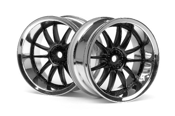 Work Xsa 02C Wheel 26Mm Chrome/Black (6Mm Offset) i gruppen LEKSAKER, BARN- & BABYPRODUKTER / Radiostyrt / Reservdelar & Extra Tillbehör / HPI / Fälgar / Onroad hos TP E-commerce Nordic AB (A03072)