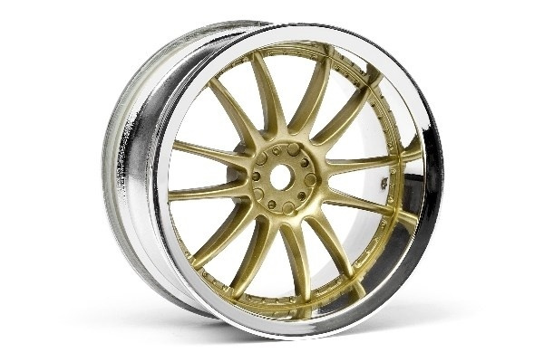 Work Xsa 02C Wheel 26Mm Chrome/Gold (3Mm Offset) i gruppen LEKSAKER, BARN- & BABYPRODUKTER / Radiostyrt / Reservdelar & Extra Tillbehör / HPI / Fälgar / Onroad hos TP E-commerce Nordic AB (A03074)