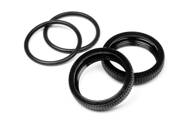 Big Bore Shock Spring Adjust Nut (Black/2Pcs) | LEKSAKER, BARN- & BABYPRODUKTER - Radiostyrt - Reservdelar & Extra Tillbehör - HPI - Reservdelar & Tuning - Stötdämpare | GameStuff
