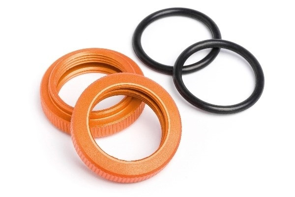 Shock Adjuster Nut 20Mm (Orange/2Pcs) i gruppen LEKSAKER, BARN- & BABYPRODUKTER / Radiostyrt / Reservdelar & Extra Tillbehör / HPI / Reservdelar & Tuning / Stötdämpare hos TP E-commerce Nordic AB (A04142)