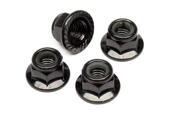 Flanged Lock Nut M5 (Black/4Pcs) i gruppen LEKSAKER, BARN- & BABYPRODUKTER / Radiostyrt / Reservdelar & Extra Tillbehör / HPI / Skruvar/Fästen / Muttrar hos TP E-commerce Nordic AB (A04490)