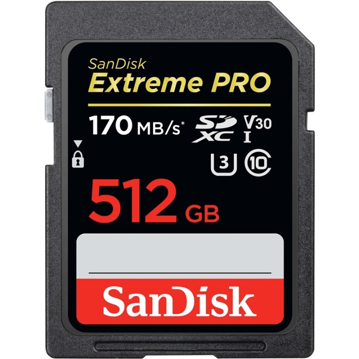SANDISK SDXC Extreme Pro 512GB 170MB/s UHS-I V30 U3 C10 i gruppen HEMELEKTRONIK / Lagringsmedia / Minneskort / SD/SDHC/SDXC hos TP E-commerce Nordic AB (A05006)