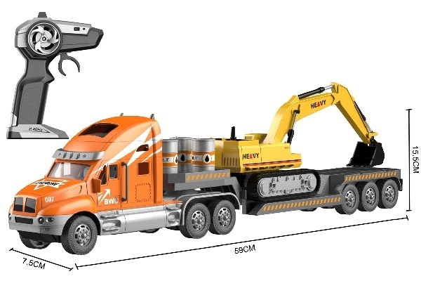 Crazon radiostyrd lastbil med grävmaskin, skala 1:14, 2,4GHz i gruppen LEKSAKER, BARN- & BABYPRODUKTER / Radiostyrt / Radiostyrda bilar hos TP E-commerce Nordic AB (A05059)