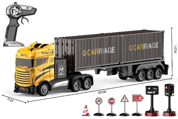 Crazon radiostyrd lastbil med container, skala 1:16, 2,4GHz i gruppen LEKSAKER, BARN- & BABYPRODUKTER / Radiostyrt / Radiostyrda bilar hos TP E-commerce Nordic AB (A05060)