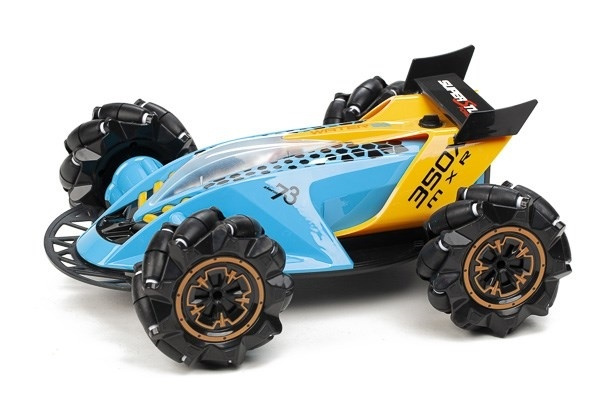 Mist Spray Drift Car RC-Bil Med Coola Ljus, Blå/Gul i gruppen LEKSAKER, BARN- & BABYPRODUKTER / Radiostyrt / Radiostyrda bilar hos TP E-commerce Nordic AB (A05381)