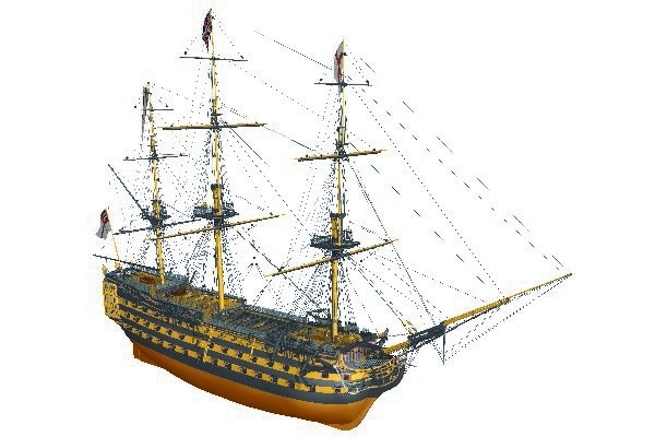 1:75 HMS Victory -Wooden hull i gruppen SPORT, FRITID & HOBBY / Hobby / Trämodeller / Skepp hos TP E-commerce Nordic AB (A05452)