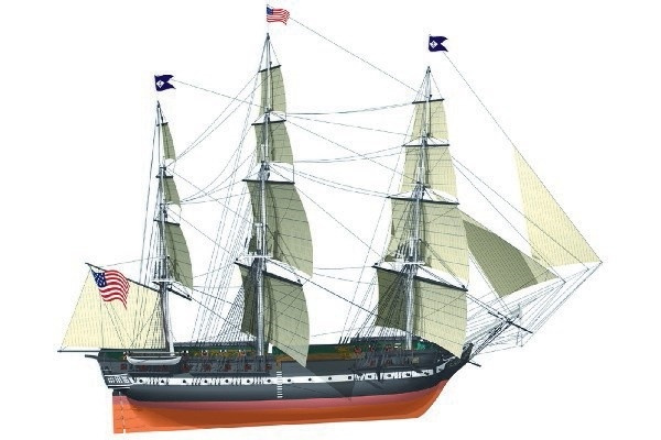 1:100 USS Constitution -Wooden hull i gruppen SPORT, FRITID & HOBBY / Hobby / Trämodeller / Skepp hos TP E-commerce Nordic AB (A05454)