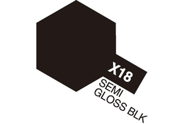 Acrylic Mini X-18 Semi Gloss Black i gruppen SPORT, FRITID & HOBBY / Hobby / Hobbyfärger / Tamiya / Vattenbaserad hos TP E-commerce Nordic AB (A05794)