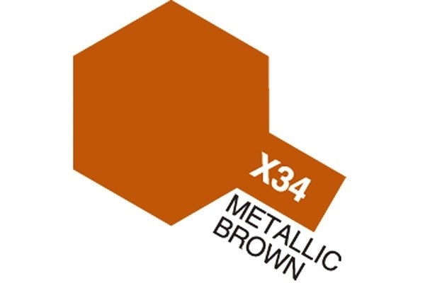 Acrylic Mini X-34 Metal. Brown i gruppen SPORT, FRITID & HOBBY / Hobby / Hobbyfärger / Tamiya / Vattenbaserad hos TP E-commerce Nordic AB (A05808)