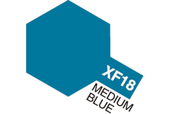 Acrylic Mini XF-18 Medium Blue i gruppen SPORT, FRITID & HOBBY / Hobby / Hobbyfärger / Tamiya / Vattenbaserad hos TP E-commerce Nordic AB (A05827)