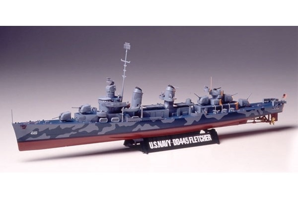 Tamiya 1/350 U S NAVY DD445 FLETCHER CLASS i gruppen SPORT, FRITID & HOBBY / Hobby / Plastmodeller / Skepp hos TP E-commerce Nordic AB (A06367)