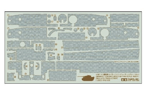 Tamiya 1/48 TigerI Mid-Late Zim Sheet i gruppen SPORT, FRITID & HOBBY / Hobby / Plastmodeller / Militärfordon (Land) hos TP E-commerce Nordic AB (A06692)