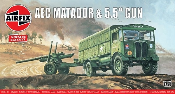 Airfix AEC Matador & 5.5inch Gun i gruppen SPORT, FRITID & HOBBY / Hobby / Plastmodeller / Militärfordon (Land) hos TP E-commerce Nordic AB (A06804)