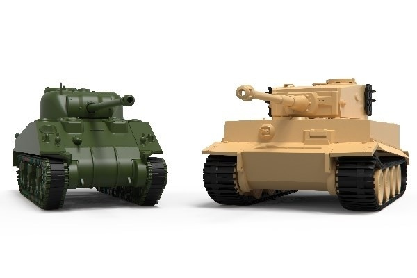 Airfix Classic Conflict Tiger 1 vs Sherman Firefly i gruppen SPORT, FRITID & HOBBY / Hobby / Plastmodeller / Startkit/Gåvoset hos TP E-commerce Nordic AB (A06945)