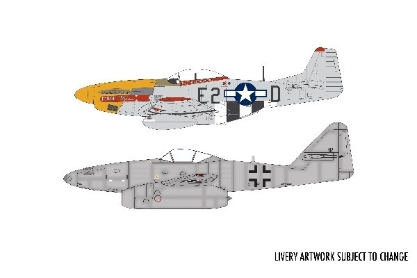 Airfix Messerschmitt Me262 & P-51D Mustang Dogfight Doubl i gruppen SPORT, FRITID & HOBBY / Hobby / Plastmodeller / Startkit/Gåvoset hos TP E-commerce Nordic AB (A06947)