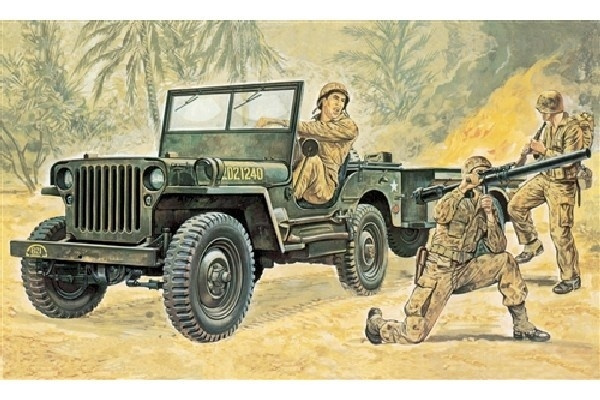 Italeri 1:35 Willys MB Jeep with Trailer i gruppen SPORT, FRITID & HOBBY / Hobby / Plastmodeller / Militärfordon (Land) hos TP E-commerce Nordic AB (A07059)