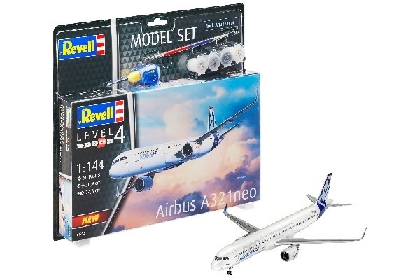 Revell 1:144 Model Set Airbus A321 Neo i gruppen SPORT, FRITID & HOBBY / Hobby / Plastmodeller / Startkit/Gåvoset hos TP E-commerce Nordic AB (A08115)