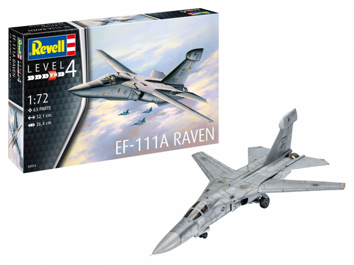 Revell 1:72 Model Set EF-111A Raven i gruppen SPORT, FRITID & HOBBY / Hobby / Plastmodeller / Startkit/Gåvoset hos TP E-commerce Nordic AB (A08124)