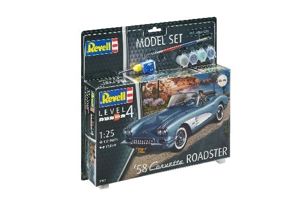 Revell Model Set \'58 Corvette Roadster i gruppen SPORT, FRITID & HOBBY / Hobby / Plastmodeller / Startkit/Gåvoset hos Teknikproffset Nordic AB (A08158)
