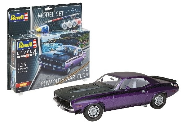 Revell 1:25 Model Set 1970 Plymouth AAR Cuda i gruppen SPORT, FRITID & HOBBY / Hobby / Plastmodeller / Startkit/Gåvoset hos TP E-commerce Nordic AB (A08191)