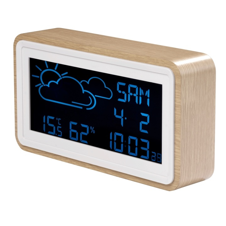 Denver Väderstation Klocka Alarm Kalender WS-72 Trä i gruppen HEM, HUSHÅLL & TRÄDGÅRD / Fläktar & Klimatprodukter / Termometrar & Väderstationer hos TP E-commerce Nordic AB (A08414)