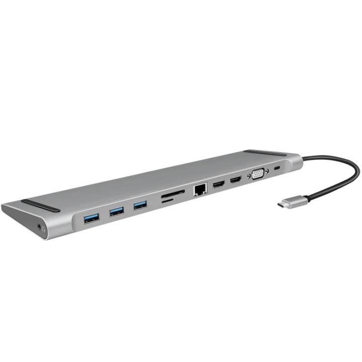 LogiLink USB-C-docka 11-i-1 HDMI/VGA/RJ45/USB-C 100W i gruppen SMARTPHONE & SURFPLATTOR / Laddare & Kablar / Dockstationer hos TP E-commerce Nordic AB (A08536)