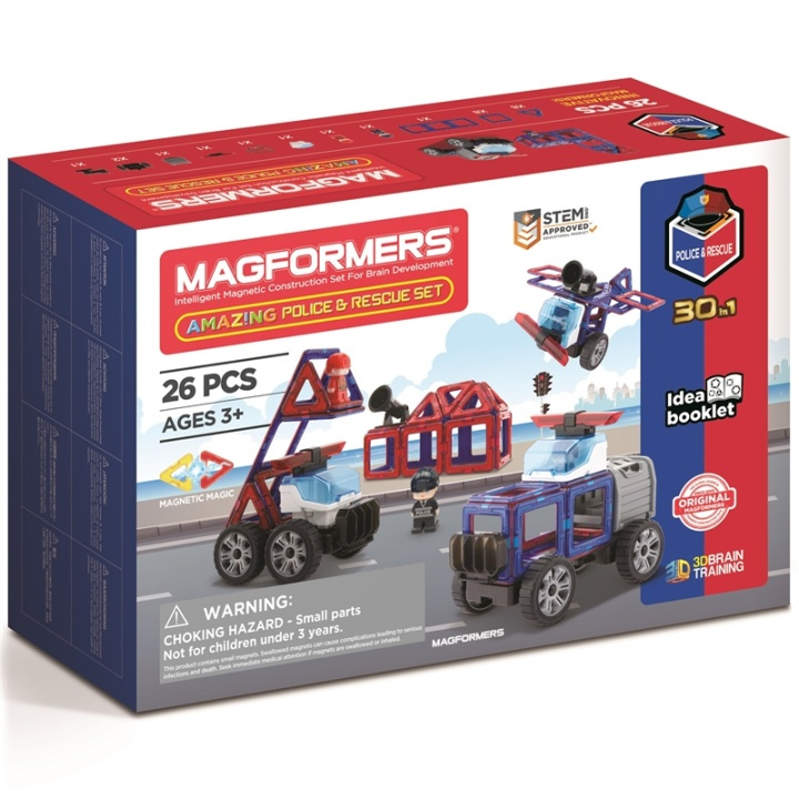 Magformers Police & Rescue set 26 pcs i gruppen LEKSAKER, BARN- & BABYPRODUKTER / Leksaker / Barnpussel hos TP E-commerce Nordic AB (A08545)