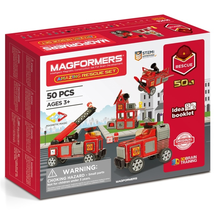 Magformers Rescue set 50 pcs i gruppen LEKSAKER, BARN- & BABYPRODUKTER / Leksaker / Byggleksaker / Byggklossar & övriga byggleksaker hos TP E-commerce Nordic AB (A08546)