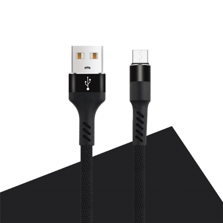 MXUC-01 microUSB-Kabel (2A) Fast Charge, Svart i gruppen SMARTPHONE & SURFPLATTOR / Laddare & Kablar / Kablar / Kablar microUSB hos TP E-commerce Nordic AB (A08726)