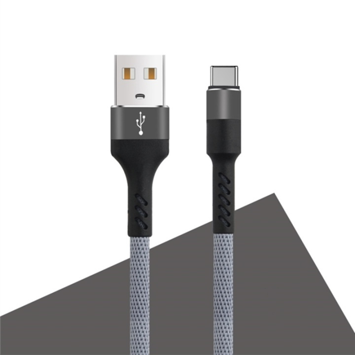MXUC-01 USB-C Kabel (2A) Fast Charge, Grå i gruppen SMARTPHONE & SURFPLATTOR / Laddare & Kablar / Kablar / Kablar Typ C hos TP E-commerce Nordic AB (A08729)