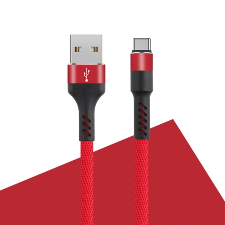 MXUC-01 USB-C Kabel (2A) Fast Charge, Röd i gruppen SMARTPHONE & SURFPLATTOR / Laddare & Kablar / Kablar / Kablar Typ C hos TP E-commerce Nordic AB (A08730)