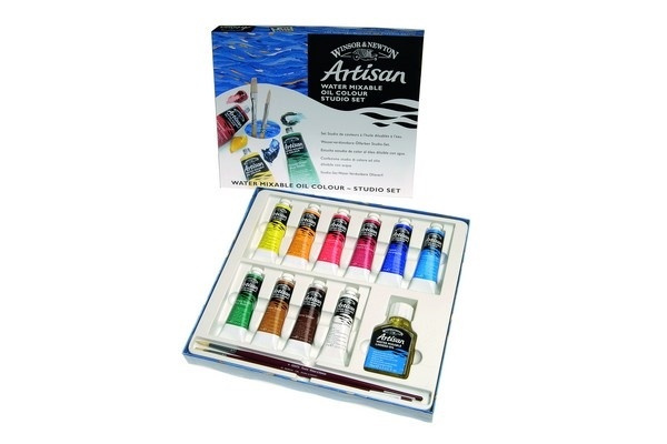 Artisan Water Mixable Oil Studio set 10x37 ml olja, penslar i gruppen SPORT, FRITID & HOBBY / Hobby / Måla & Rita / Konstnärsfärger / Oljefärger hos TP E-commerce Nordic AB (A08958)