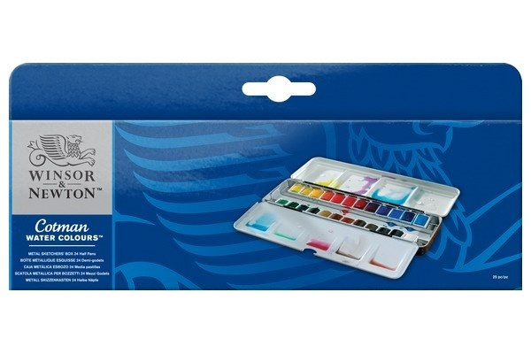 Cotman Water Col sketchers metal box 24 i gruppen SPORT, FRITID & HOBBY / Hobby / Måla & Rita / Konstnärsfärger / Akvarellfärger hos TP E-commerce Nordic AB (A09097)