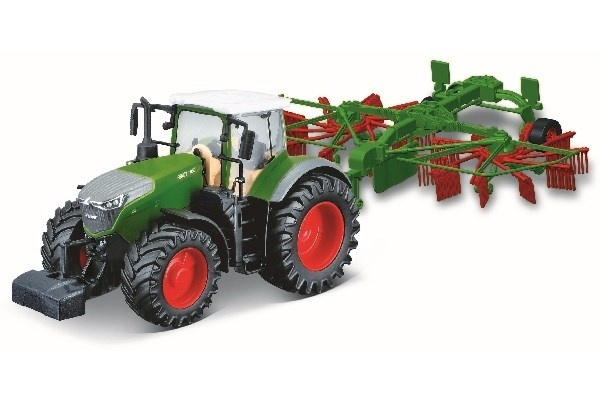 Tractor w/whirl rake Fendt 1050 Vario 10cm Grön i gruppen LEKSAKER, BARN- & BABYPRODUKTER / Leksaker / Leksaksbilar hos TP E-commerce Nordic AB (A09241)