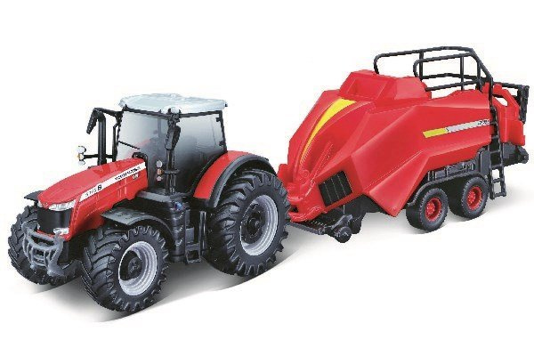Massey Ferguson 8740S 10 cm with Baler Lifter i gruppen LEKSAKER, BARN- & BABYPRODUKTER / Leksaker / Leksaksbilar & andra fordon hos TP E-commerce Nordic AB (A09905)