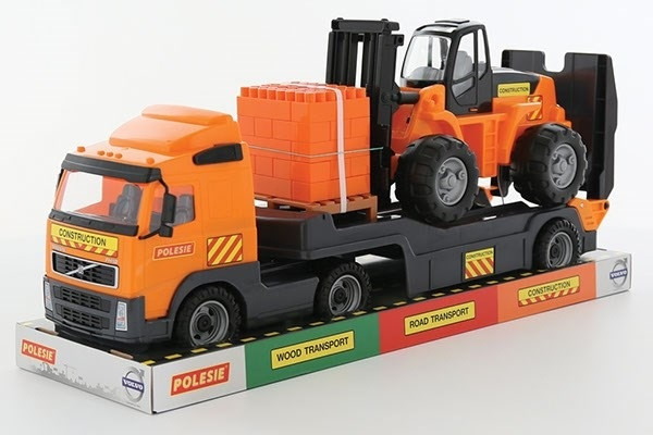 Volvo Lastbil med Gaffeltruck 750x230x345mm i gruppen LEKSAKER, BARN- & BABYPRODUKTER / Leksaker / Leksaksbilar & andra fordon hos TP E-commerce Nordic AB (A10052)