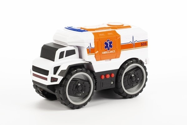 Ambulans med Ljus och Ljud 22,7x10,5x13,7cm i gruppen LEKSAKER, BARN- & BABYPRODUKTER / Leksaker / Leksaksbilar & andra fordon hos TP E-commerce Nordic AB (A10073)