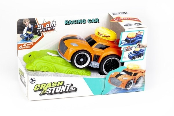 Crash Stunt Car med Ljus och Ljud, Orange i gruppen LEKSAKER, BARN- & BABYPRODUKTER / Leksaker / Leksaksbilar hos TP E-commerce Nordic AB (A10086)