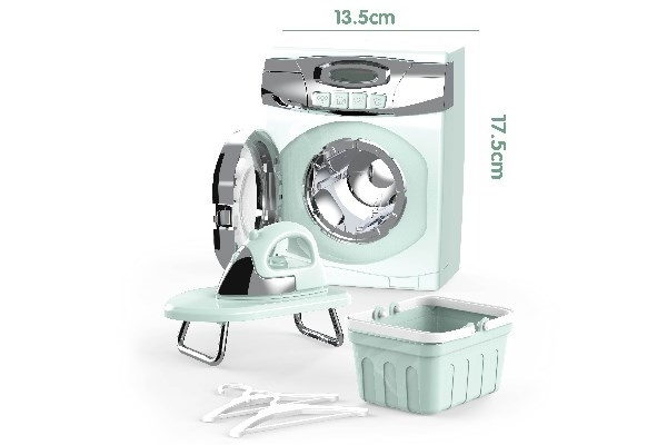 Home Elektrisk tvättmaskin med tillbehör 17,5x13,7cm i gruppen LEKSAKER, BARN- & BABYPRODUKTER / Leksaker / Lilla hemmet & Rollek hos TP E-commerce Nordic AB (A10155)