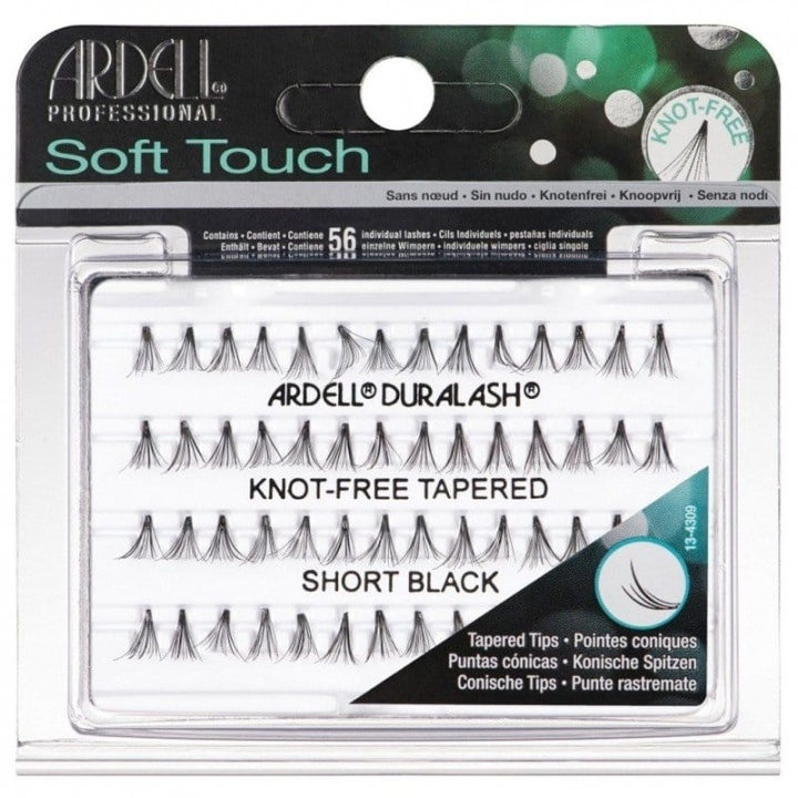 Ardell Soft Touch Individual Knot-Free Tapered Short Black i gruppen SKÖNHET & HÄLSA / Makeup / Ögon & Ögonbryn / Lösögonfransar hos TP E-commerce Nordic AB (A10331)