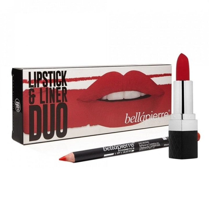 Bellapierre Lipstick & Liner Duo - Fire Red i gruppen SKÖNHET & HÄLSA / Makeup / Läppar / Läppstift hos TP E-commerce Nordic AB (A10433)