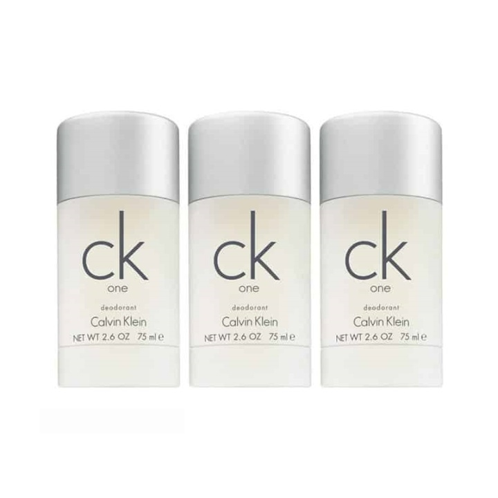3-pack Calvin Klein CK One Deostick 75ml i gruppen SKÖNHET & HÄLSA / Doft & Parfym / Deodorant / Deo för honom hos TP E-commerce Nordic AB (A10564)