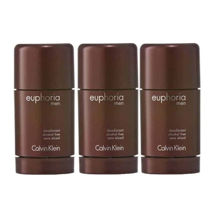 Calvin Klein 3-pack Calvin Klein Euphoria For Men Deostick 75ml i gruppen SKÖNHET & HÄLSA / Doft & Parfym / Deodorant / Deo för honom hos TP E-commerce Nordic AB (A10566)