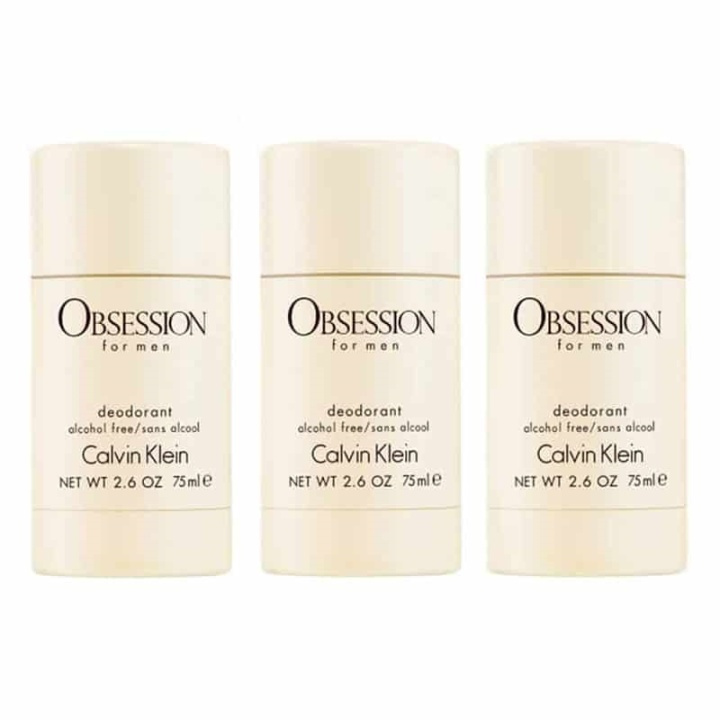 3-pack Calvin Klein Obsession For Men Deostick 75ml i gruppen SKÖNHET & HÄLSA / Doft & Parfym / Deodorant / Deo för honom hos TP E-commerce Nordic AB (A10567)