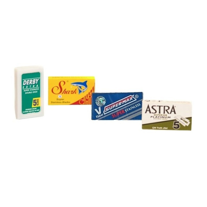 Multipack DE Rakblad (Derby/Shark/Super-max/Astra) i gruppen SKÖNHET & HÄLSA / Hår & Styling / Rakning & Trimning / Rakhyvlar & Tillbehör hos TP E-commerce Nordic AB (A10748)