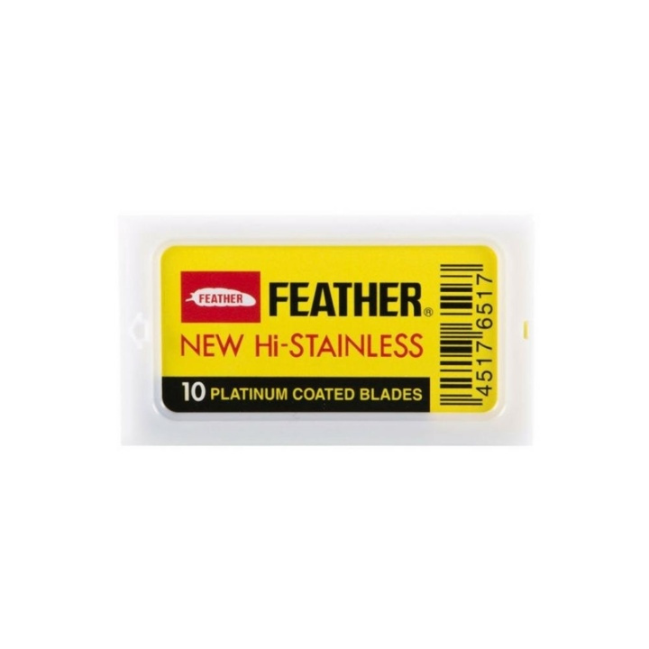 Feather New Hi-Stainless Rakblad 10-pack i gruppen SKÖNHET & HÄLSA / Hår & Styling / Rakning & Trimning / Rakhyvlar & Tillbehör hos TP E-commerce Nordic AB (A10884)