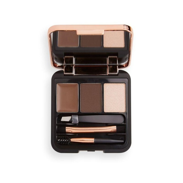 Makeup Revolution Brow Sculpt Kit - Dark Brown i gruppen SKÖNHET & HÄLSA / Makeup / Ögon & Ögonbryn / Ögonbrynskit hos TP E-commerce Nordic AB (A11749)