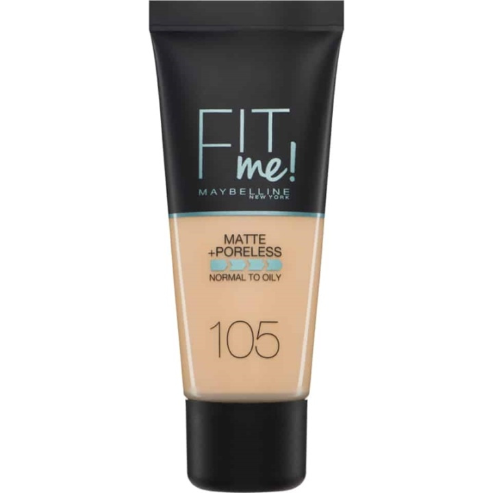 Maybelline Fit Me Matte + Poreless Foundation- 105 Natural Ivory i gruppen SKÖNHET & HÄLSA / Makeup / Basmakeup / Foundation hos TP E-commerce Nordic AB (A12136)