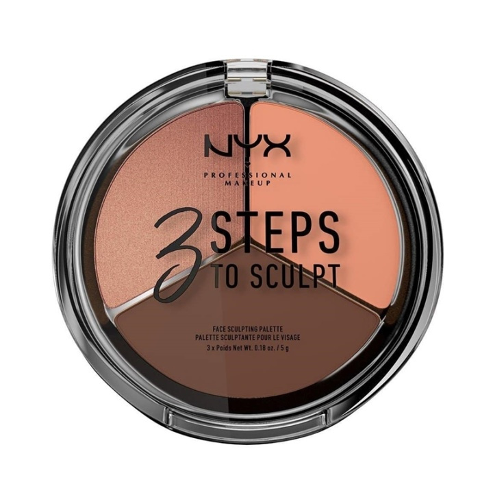 NYX PROF. MAKEUP 3 Steps To Sculpt Face Sculpting Palette - Deep i gruppen SKÖNHET & HÄLSA / Makeup / Basmakeup / Contour/Highlight hos TP E-commerce Nordic AB (A12363)